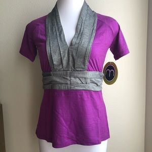 NWT NEW Moxie cycling biking pleat top Backpax M